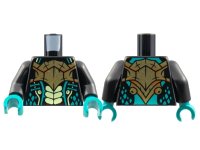 LEGO onderdeel Torso Bold Breastplate, Yellowish Green Scales, Dark Turquoise Gills and Spots Pattern / Black Arms / Dark Turquoise Hands 973pb4315c01