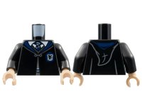 LEGO part Torso Hogwarts Robe Clasped with Ravenclaw Crest, Sweater, Shirt and Tie Pattern / Black Arms / Light Nougat Hands 973pb4374c01
