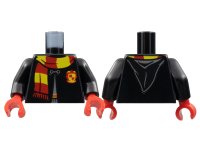 LEGO part Torso Hogwarts Robe Clasped with Gryffindor Shield and Scarf Pattern / Black Arms / Red Hands 973pb4509c01