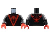 LEGO part Torso Red 'V', Spider, and Webbing Pattern / Black Arms / Red Hands 973pb4568c01