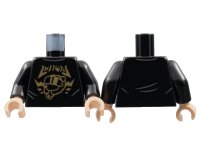 LEGO part Torso Band Shirt, Dark Tan Lettering and Diving Helmet Pattern / Black Arms / Light Nougat Hands 973pb4616c01