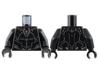 LEGO onderdeel Torso Necklace with 7 Claws, Light Bluish Gray and Pearl Dark Gray Lines and Contours Pattern / Black Arms / Black Hands 973pb4927c01