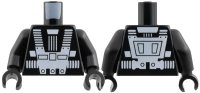 LEGO part Torso Space White Harness and Chest Panel with Rivets and Back Print Pattern (Blacktron I) / Black Arms / Black Hands 973pb4967c01
