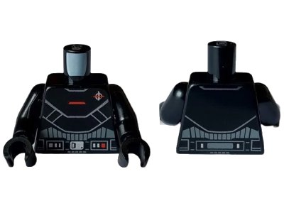 LEGO onderdeel Torso SW Armor Plates, Red Line and Grand Inquisitor Symbol Pattern / Black Arms / Black Hands (973pb5099c01)