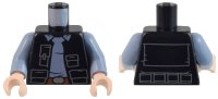 LEGO part Torso SW Vest Open with Pockets over Sand Blue Shirt with Collar, Reddish Brown Belt with Silver Buckle Pattern / Sand Blue Arms / Light Nougat Hands 973pb5362c01