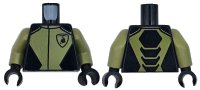 LEGO part Torso Racing Suit Gran Turismo with Olive Green Panels and Lamborghini Logo Pattern / Olive Green Arms / Black Hands 973pb5703c01