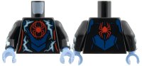 LEGO part Torso Red Spider in Circle, Metallic Light Blue and White Electricity, Dark Blue Armor Panels Pattern / Black Arms with Metallic Light Blue and White Electricity Pattern / Bright Light Blue Hands 973pb6278c01