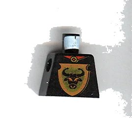 LEGO onderdeel Torso Castle Knights Kingdom Bull's Head on Brown Shield Pattern (973px120)