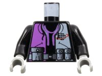 LEGO onderdeel Torso Alpha Team Logo, Purple and White Shirt, Utility Belt with Pouches Pattern / Black Arms / Light Gray Hands 973px139c01