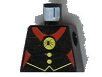 LEGO part Torso Castle Fright Knights Red Spider Medal Pattern 973px35