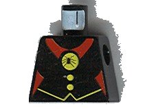 LEGO part Torso Castle Fright Knights Red Spider Medal Pattern (973px35)