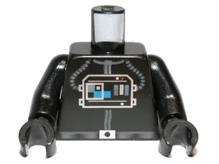 LEGO onderdeel Torso SW TIE Pilot Pattern / Black Arms / Black Hands (973px69c01)