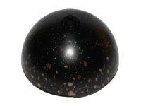 LEGO part Cylinder Hemisphere 11 x 11, Studs on Top with Dark Brown and Dark Tan Asteroid Field Pattern 98107pb06