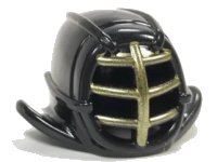LEGO onderdeel Minifigure, Headgear Helmet Ninjago Kendo with Gold Grille Mask Pattern 98130pb05