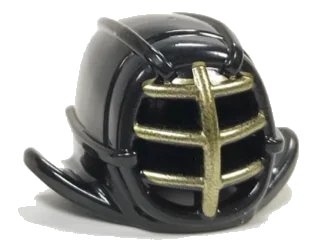 LEGO onderdeel Minifigure, Headgear Helmet Ninjago Kendo with Gold Grille Mask Pattern (98130pb05)