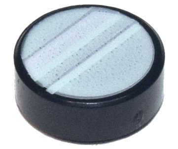 LEGO onderdeel Tile, Round 1 x 1 with White Reflection Lines on Light Aqua Background Pattern (Super Mario Kamek Lens) (98138pb293)