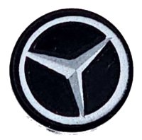 LEGO onderdeel Tile, Round 1 x 1 with Dark Silver and Silver Mercedes-AMG Logo Pattern 98138pb429