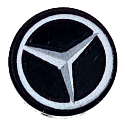 LEGO onderdeel Tile, Round 1 x 1 with Dark Silver and Silver Mercedes-AMG Logo Pattern (98138pb429)