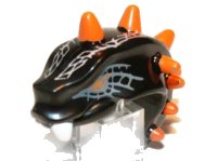 LEGO onderdeel Minifigure, Head, Modified Snake with Orange Horns and Silver Scales Pattern (Bytar) 98145pb02