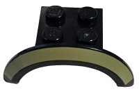 LEGO part Vehicle, Mudguard 4 x 2 1/2 x 1 with Arch Round with Olive Green Curved Stripe Pattern 98282pb02