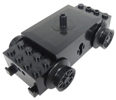 LEGO onderdeel Electric, Train Motor 12V with Wheels Type II with 3 Round Contact Holes (bb0012vb)
