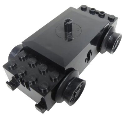 LEGO onderdeel Electric, Train Motor 12V with Wheels Type III with 3 Slotted Contact Holes (bb0012vc)