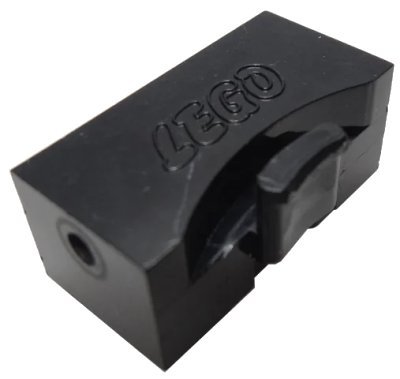 LEGO onderdeel Train Brick 2 x 4 x 1 1/3 Sliding Block with Wheels Holder, Type b with Ledge (bb0037b)
