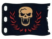 LEGO part Plastic Flag 8 x 5 with White Skull with Fangs and Red Flames Pattern bb0511pb01