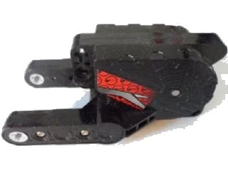 LEGO onderdeel Pullback Motor 10 x 5 x 4 Motorcycle (Motor 8) with Gray and Red Pattern on Both Sides (Stickers) - Set 8354 (motor8pb04)