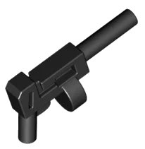 LEGO onderdeel Minifigure, Weapon Gun, Pistol Automatic Long Barrel and Round Magazine (Tommy Gun) (x1608)
