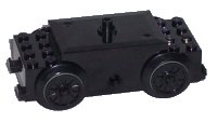LEGO onderdeel Electric, Train Motor 9V RC Train with Black Axles and Wheels (x1688 / 3706 / 55423c01) x1688c01