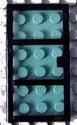 LEGO part Door 1 x 4 x 6 with 3 Panes and Square Handle with Fixed Trans-Light Blue Glass x39c01