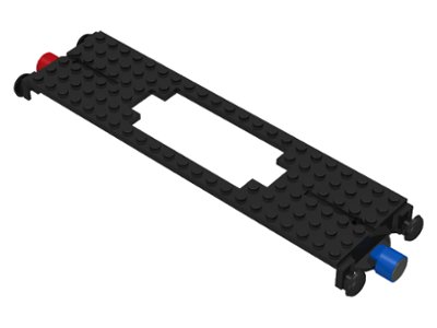 LEGO onderdeel Train Base 6 x 22 Cutout with Top Slots and Magnets (x555c01)