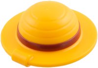 LEGO onderdeel Minifigure, Headgear Straw Hat with Bar Handle with Molded Dark Red Band Pattern 112531pb01
