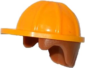 LEGO onderdeel Minifigure, Headgear Helmet Construction with Molded Medium Nougat Hair Pattern (16175pb02)