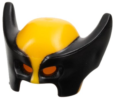 LEGO onderdeel Minifigure, Headgear Mask Wolverine with Black Pointed Sides Pattern (17018pb01)