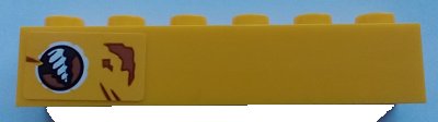 LEGO part Mattone 1 x 6 con Motivo Trapano e Ruggine (Adesivo) - Set 70423 (3009pb238)