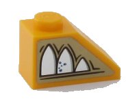 LEGO part Slope 45 2 x 1 with HP Mirror of Erised Ornament Pattern Model Right Side (Sticker) - Set 75954 3040pb022r