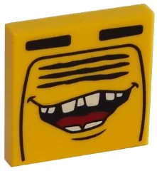 LEGO onderdeel Tile 2 x 2 with Open Mouth Smile and Radiator Grille Pattern (3068pb1090)