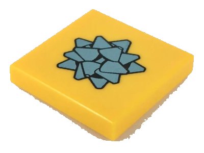 LEGO onderdeel Tile 2 x 2 with Metallic Light Blue Gift Bow Pattern (3068pb1147)