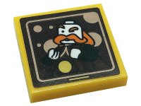 LEGO part Tile 2 x 2 with Reddish Brown Picture with Minifigure with White Head and Orange Beard Pattern (Sticker) - Set 76388 3068pb1927