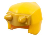 LEGO onderdeel Minifigure, Headgear Ninjago Wrap / Hood Smooth with Molded Pearl Gold Armor Plate with Horns Pattern 3448pb01