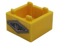LEGO onderdeel Container, Box 2 x 2 x 1 - Top Opening with Flat Inner Bottom with Dark Green 'HONEYDUKES' on Bright Pink Diamond Pattern on Both Sides (Stickers) - Set 76388 35700pb06