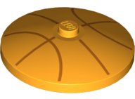 LEGO onderdeel Dish 4 x 4 Inverted (Radar) with Solid Stud with Orange Basketball Lines Pattern 3960pb060
