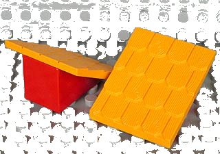 LEGO part Duplo Roof Sloped 30 4 x 4 with Shingles Profile and Red Base (4860c03)