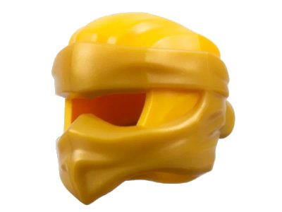 LEGO onderdeel Minifigure, Headgear Ninjago Wrap Type 6 with Molded Pearl Gold Wraps and Knot Pattern (4910pb03)
