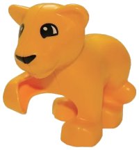 LEGO part Duplo Lion Baby Cub, Raised Paw, Eyes Top Semicircular Pattern 54300c01pb02