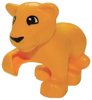 LEGO onderdeel Duplo Lion Baby Cub, Raised Paw, Eyes Top Semicircular Pattern (54300c01pb02)
