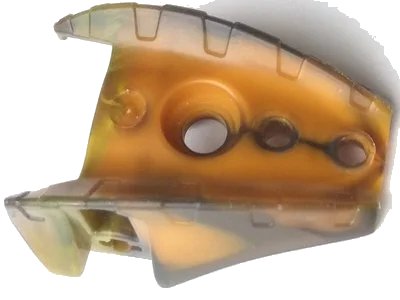LEGO onderdeel Bionicle Barraki Carapar Thigh and Shoulder Cover with Marbled Trans-Brown Pattern (57557pb01)