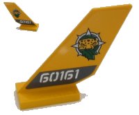 LEGO part Tail Shuttle with Leopard Head, Leaves and White '60161' Pattern on Both Sides (Stickers) - Set 60161 6239pb074